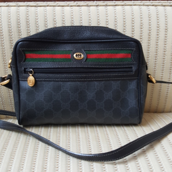 Gucci Black Coated Canvas Crossbody Camera Bag - Picture 3 of 15